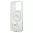 Karl Lagerfeld iPhone 16 Pro Max Magsafe Liquid Glitter Karl&Choupette Head (KLHMP16XLGKCSGH) MagSafe hátlap, tok, ezüst-átlátszó