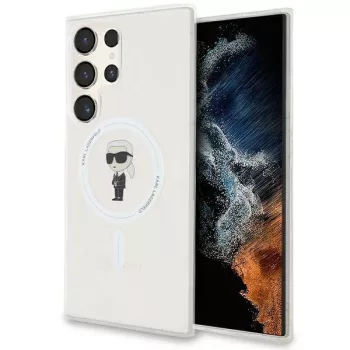   Karl Lagerfeld KLHMS24LHFCKNOT IML Ikonik MagSafe Samsung Galaxy S24 Ultra hátlap, tok, átlátszó