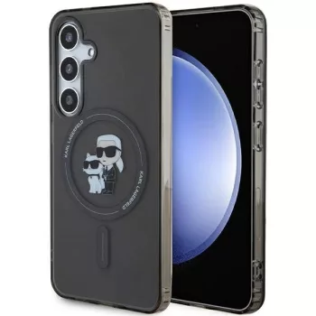   Karl Lagerfeld KLHMS24SHGKCNOK IML Karl&Choupette MagSafe Samsung Galaxy S24 hátlap, tok, fekete