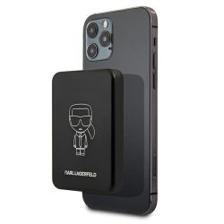   Karl Lagerfeld Ikonik Outline MagSafe kompatibilis külső akkumulátor, 3000 mAh, fekete