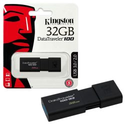 Kingston DT 100G3 32GB USB 3.0 pendrive, 100MB/s, fekete