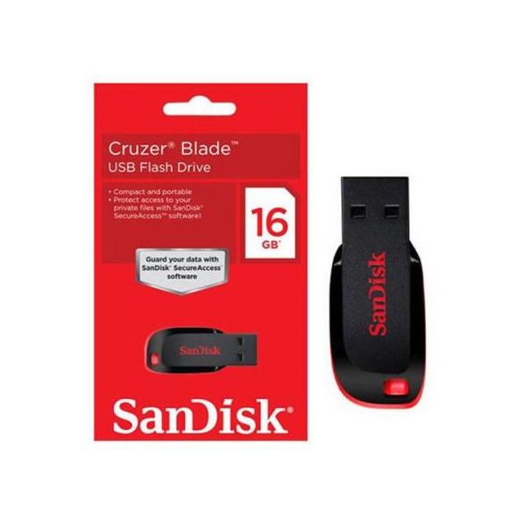 SanDisk Cruzer Blade 16GB USB 2.0 pendrive, fekete
