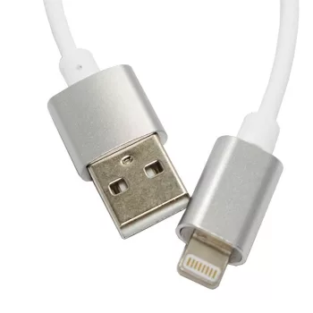   KABU Magnetic iPhone 5/6/6S/6 Plus/7/7 Plus lightning töltőkábel 1,15m, fehér-ezüst