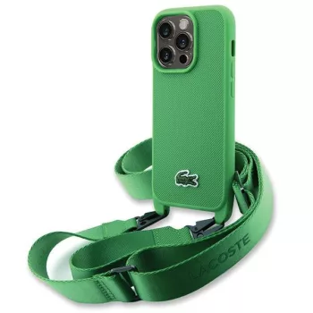   Lacoste LCHCP14LSPVCN iPhone 14 Pro 6.1" hátlap, tok Iconic Petit Pique Crossbody, zöld