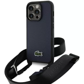   Lacoste LCHCP15LSPVCV iPhone 15 Pro 6.1", sötét hátlap, tok Iconic Petit Pique Crossbody, kék