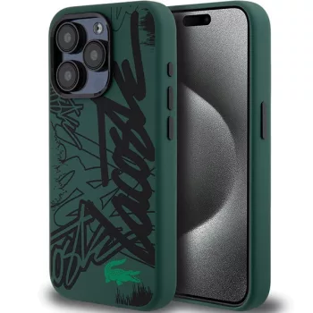   Lacoste LCHCP15XGRAK iPhone 15 Pro Max 6.7", hátlap, tok Silicone Graffiti, fekete