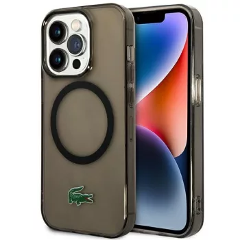  Lacoste LCHMP14XULOK iPhone 14 Pro Max 6.7", hátlap, tok Transparent MagSafe, fekete