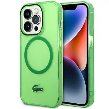   Lacoste LCHMP14XULON iPhone 14 Pro Max 6.7" hátlap, tok Transparent MagSafe, zöld