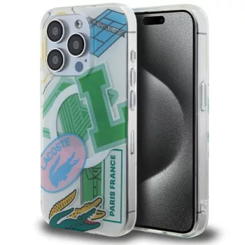   Lacoste LCHMP15LUPAN iPhone 15 Pro 6.1" hátlap, tok, Double Layer Patch Magsafe, zöld