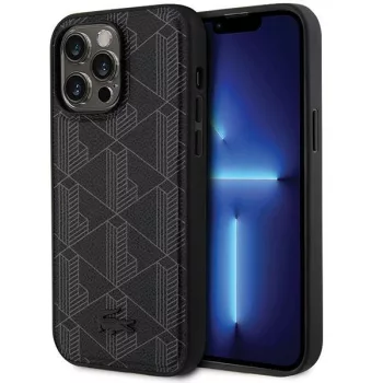   Lacoste LCHMP15XPBSK iPhone 15 Pro Max 6.7" hátlap, tok, Blend Monogram Magsafe, fekete