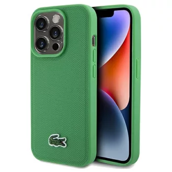   Lacoste LCHMP15XPVCN iPhone 15 Pro Max 6.7" hátlap, tok, Iconic Petit Pique Magsafe, zöld
