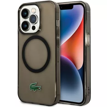   Lacoste LCHMP15XULOK iPhone 15 Pro Max 6.7" hátlap, tok, Transparent Magsafe, fekete
