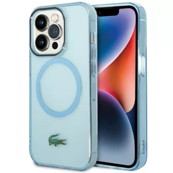   Lacoste LCHMP15XULOLB iPhone 15 Pro Max 6.7" hátlap, tok, Transparent Magsafe, kék