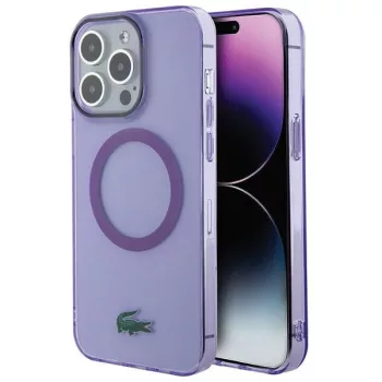   Lacoste LCHMP15XULOU iPhone 15 Pro Max 6.7" lila hátlap, tok, Transparent Magsafe,