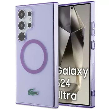   Lacoste LCHMS24LULOU Samsung Galaxy S24 Ultra lila hátlap, tok, Transparent Magsafe, lila