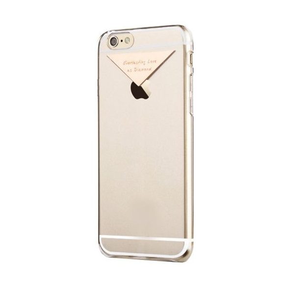 Apple iPhone 6/6S USAMS Dazzle műanyag hátlap, tok fém felirattal, vörös arany