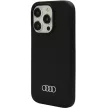 Audi Silicone Case iPhone 15 Pro (AU-LSRIP15P-Q3/D1-BK) hátlap, tok, fekete