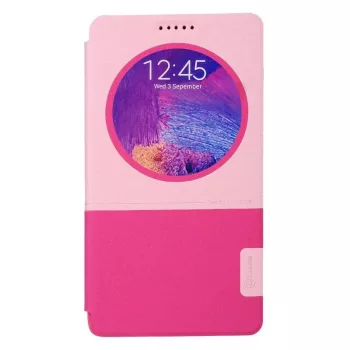   Baseus Unique Leather Samsung Galaxy Note 4 oldalra nyíló tok, rózsaszín