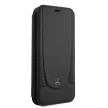 Mercedes-Benz iPhone 12 Pro Max Leather Urban (MEFLBKP12LARMBK) eredeti bőr oldalra nyíló tok, fekete
