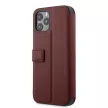 Mercedes-Benz iPhone 12 Pro Max Leather Urban (MEFLBKP12LARMRE) eredeti bőr oldalra nyíló tok, piros