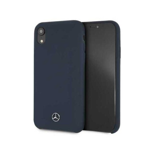 Mercedes-Benz iPhone Xs Max Silicone Microfiber (MEHCI65SILNA) hátlap, tok, kék