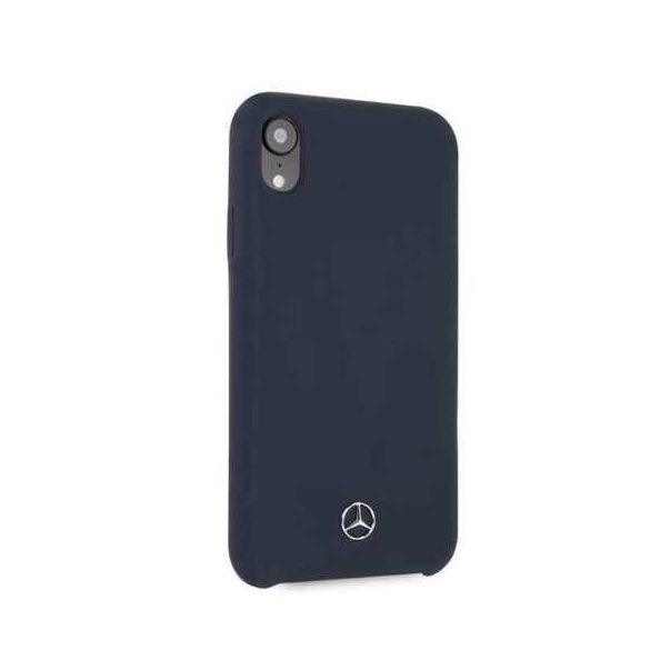 Mercedes-Benz iPhone Xs Max Silicone Microfiber (MEHCI65SILNA) hátlap, tok, kék