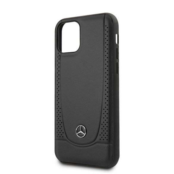 Mercedes-Benz iPhone 11 Perforation perforált bőr (MEHCN61ARMBK) hátlap, tok, fekete