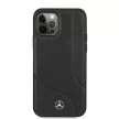 Mercedes-Benz iPhone 12 Pro Max Leather Perforated Area eredeti bőr (MEHCP12LCDOBK) hátlap, tok, fekete