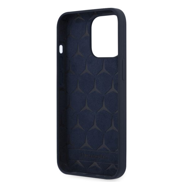 Mercedes-Benz iPhone 13 Pro Silicone Microfiber (MEHCP13LSILNA) hátlap, tok, sötétkét