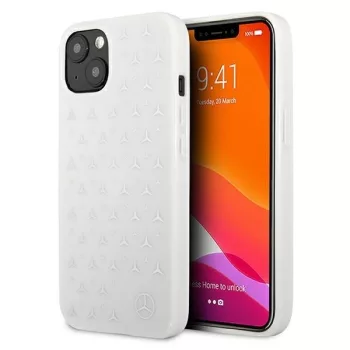  Mercedes MEHCP13SPSQBK iPhone 13 mini 5,4" hátlap, tok Leather Stars Pattern, fekete