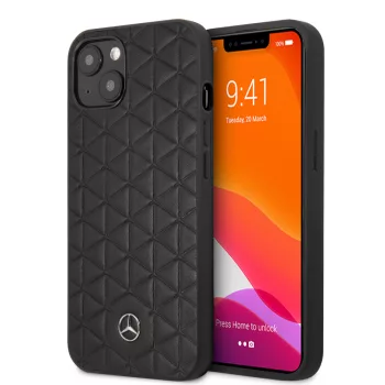   Mercedes-Benz iPhone 13 Mini Genuine Leather Quilted eredeti bőr (MEHCP13SSPSBK) hátlap, tok, fekete