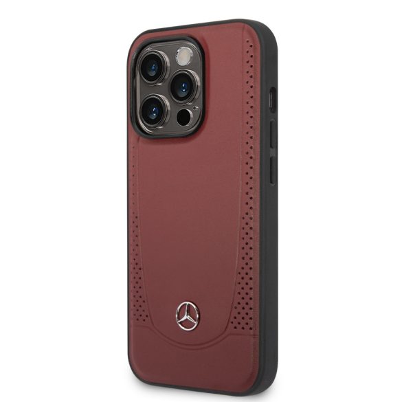 Mercedes iPhone 14 Pro Leather Urban Bengale valódi bőr (MEHCP14LARMRE) hátlap, tok, piros