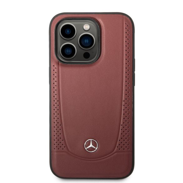 Mercedes iPhone 14 Pro Leather Urban Bengale valódi bőr (MEHCP14LARMRE) hátlap, tok, piros