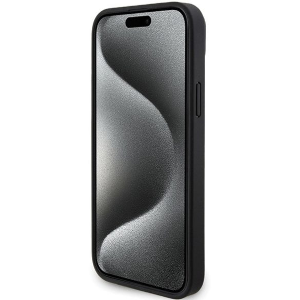 Mercedes iPhone 15 Smooth Leather MagSafe (MEHMP15S23RCMK) magsafe kompatibilis hátlap, tok, fekete