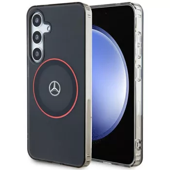   Mercedes MEHMS24S23HUORK Double Layer W/ Red MagSafe Samsung Galaxy S24 hátlap, tok, fekete