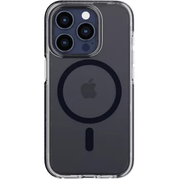   Tech21 EvoCrystal MagSafe iPhone 15 Pro MagSafe hátlap tok, titanium-sötétkék
