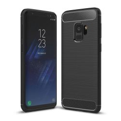 Carbon Case Flexible Samsung Galaxy S9 hátlap, tok, fekete