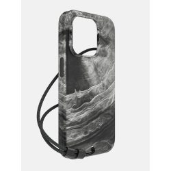   Bodyguardz Carve Marble Magsafe Case iPhone 15 Pro Magsafe kompatibilis hátlap + csuklópánt, tok, fekete-fehér