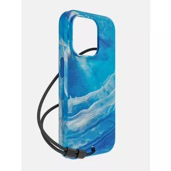   Bodyguardz Carve Marble Magsafe Case iPhone 15 Pro MagSafe hátlap + csuklópánt, tok, kék-fehér