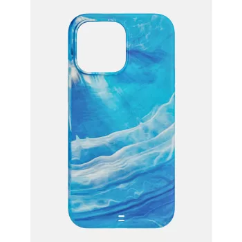  Bodyguardz Carve Marble Magsafe Case iPhone 15 Pro Max MagSafe hátlap + csuklópánt, tok, kék-fehér