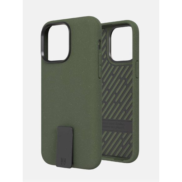 Bodyguardz Motus Clip Case iPhone 14 Pro Max ütésálló hátlap, tok, sötétzöld