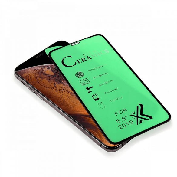 iPhone 11 Pro 5D Full Glue Ceramic hajlékony, teljes kijelzős üvegfólia 9H keménységű, fekete
