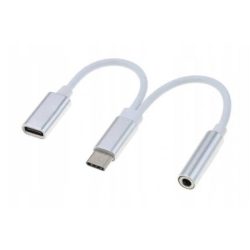 2in1 USB-C/USB-C/3.5mm jack adapter, fehér