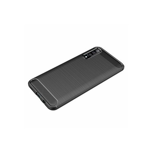 Carbon Case Flexible Samsung Galaxy A70s hátlap, tok, fekete