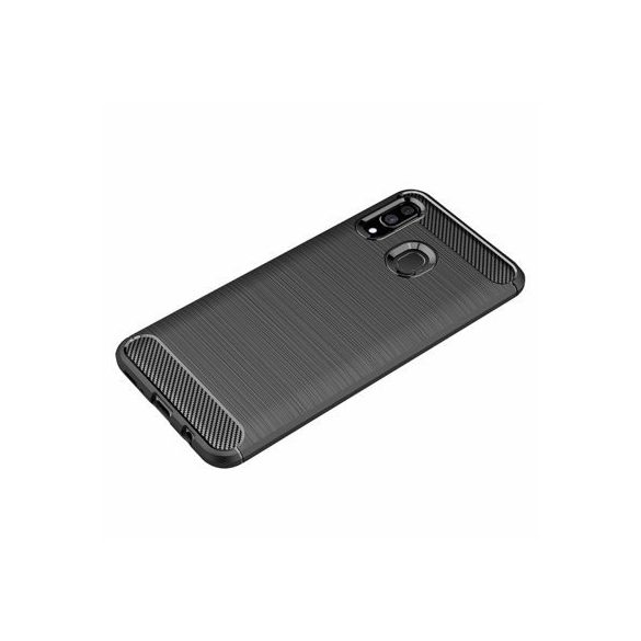 Carbon Case Flexible Samsung Galaxy A20/A30/A50/A50s/A30s hátlap, tok, fekete