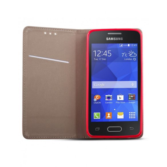 Smart Magnetic Samsung Galaxy S6 Edge oldalra nyíló tok, piros