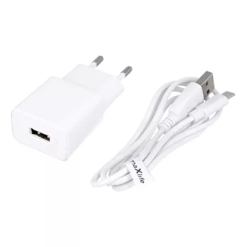   MaxLife MXTC-01 USB/Type-C hálózati töltő és kábel, 1A, 1m, fehér