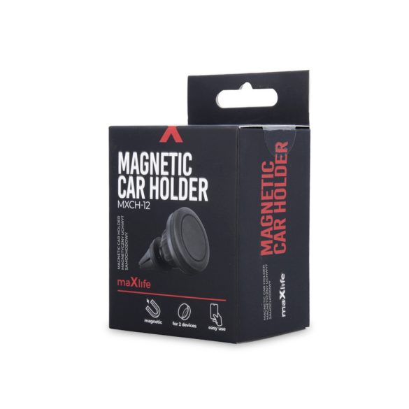 Maxlife MXCH-12 Magnetic Car Air Vent A1 univerzális mágneses autós telefontartó szellőzőrácsra, fekete
