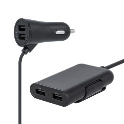   Maxlife MXCC-03 2x2 USB univerzális autós szivargyújtó töltő, gyorstöltő, utas adapterrel, fekete