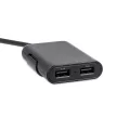 Maxlife MXCC-03 2x2 USB univerzális autós töltő, gyorstöltő, utas adapterrel, fekete